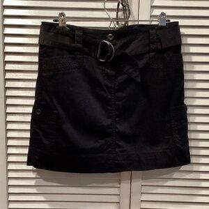 White House Black Market Black Cotton Stretch Cargo Skirt size 4